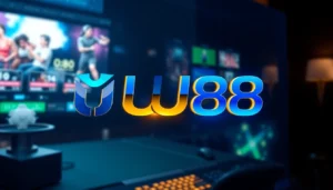 Solid UU88 branding on a digital gaming platform with vibrant colors and sleek design, emphasizing online entertainment and trustworthiness.