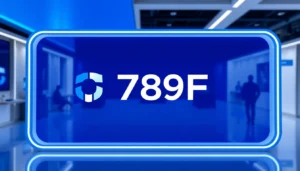 Dynamic branding image of 789F with modern, sleek design highlighting digital innovation and user engagement for online services.