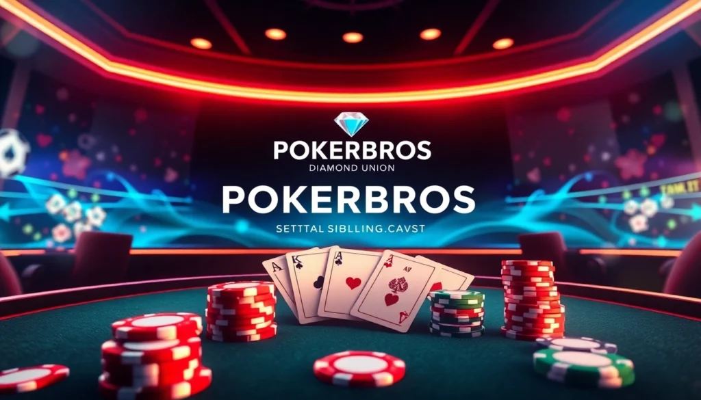 Beautiful depiction of Pokerbros Diamond Union's online poker club, showcasing engaging gameplay and strategic environment for players.