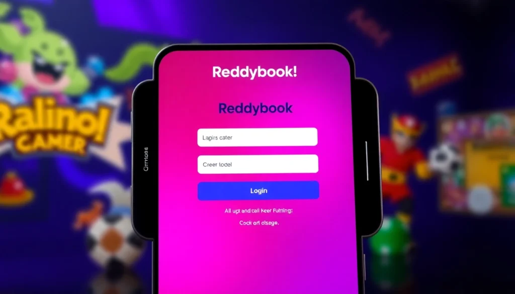 The Reddybook login page displayed on a mobile device with clear input fields and vibrant visuals for easy access