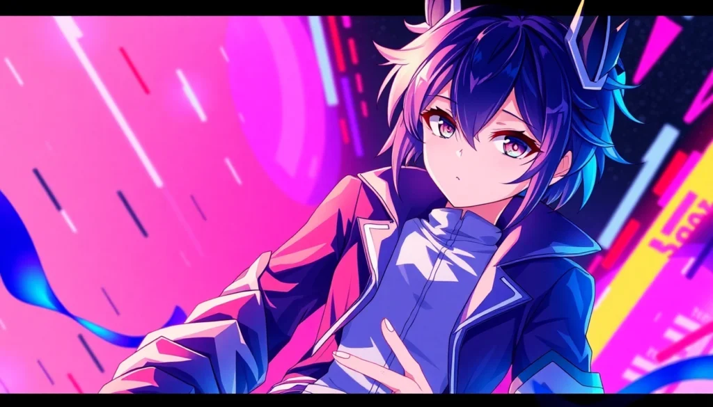 Close-up of a detailed anime character created by an AI hentai generator, emphasizing realistic textures, vibrant colors, and expressive pose for immersive visual appeal.