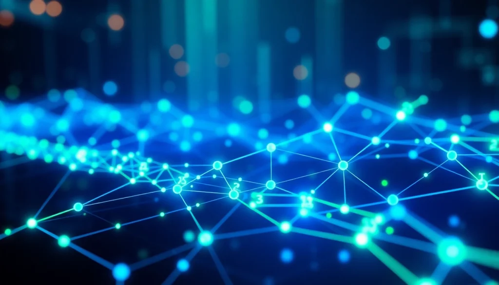 Illustration of blockchain technology with interconnected blocks and cryptographic links symbolizing secure digital ledger systems.