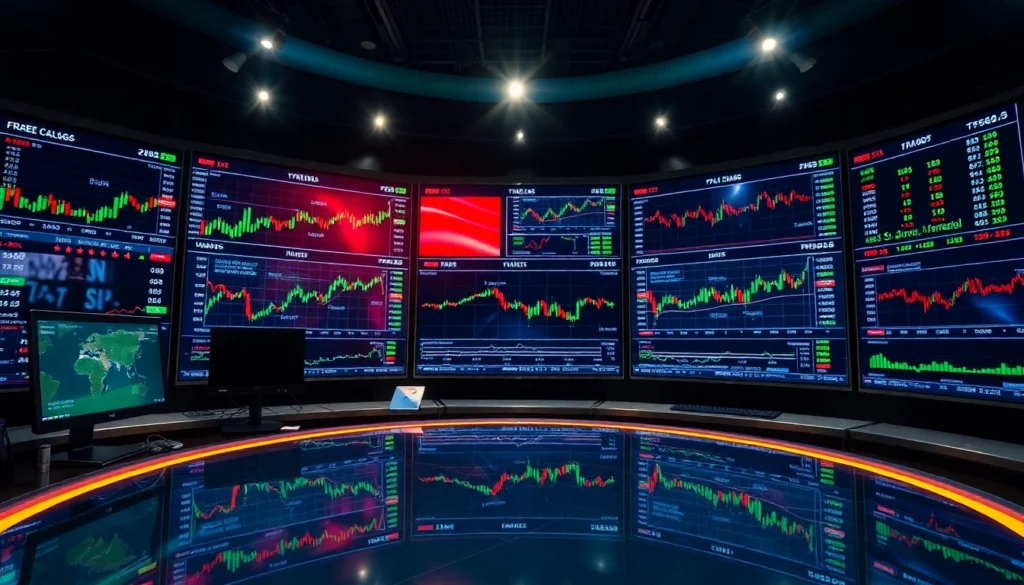 Trading Updates dashboard showing live stock charts and market data for financial traders