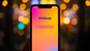 Winbuzz ID login screen on a mobile app emphasizing secure online betting features and user