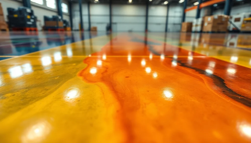 Professional applying epoxy resin floor coating in a bright, clean garage for durability and style