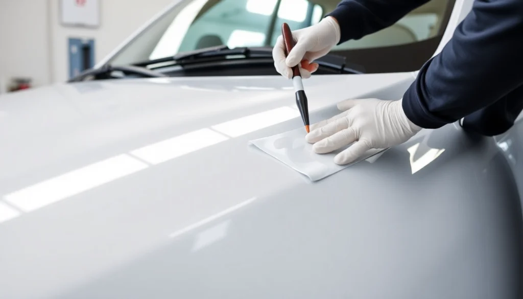Professional applying Wohnmobil Politursiegelung to a glossy campervan surface for high